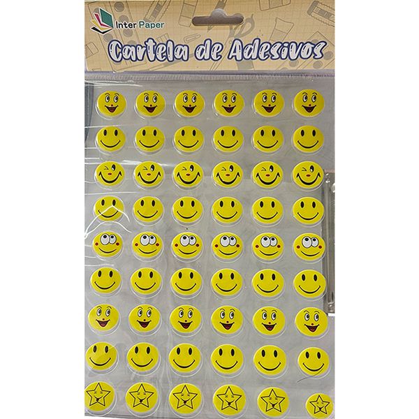 CARTELA DE ADESIVOS EMOJI EM ALTO RELEVO - INTERPONTE