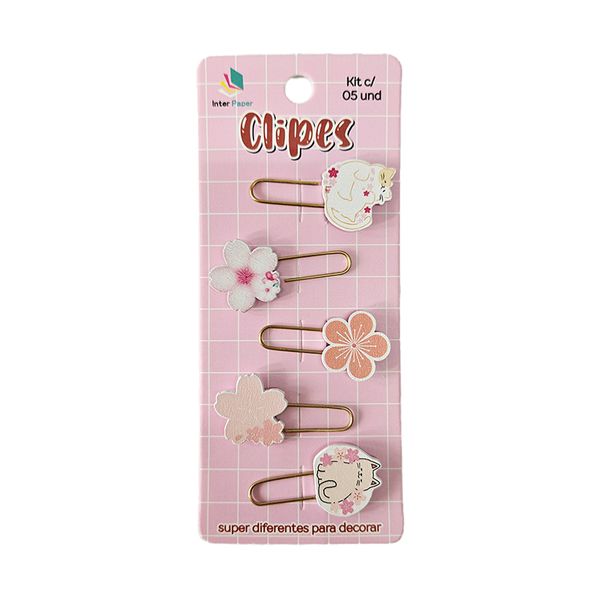 CUTE CLIPES OBJETOS C/5 UNIDS - FLOR