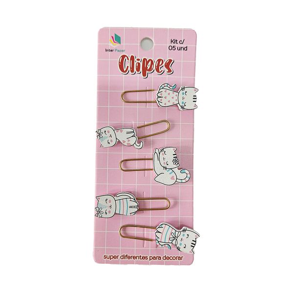 CUTE CLIPES ANIMAIS C/5 UNIDS - GATO 3