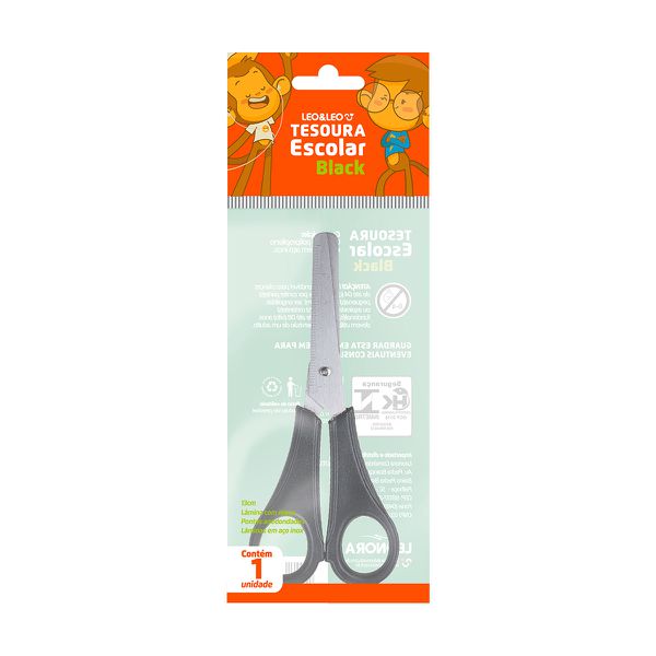 TESOURA ESCOLAR BLACK LEO&LEO