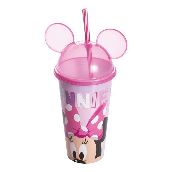 COPO COM ORELHA MINNIE 500ML ROSA