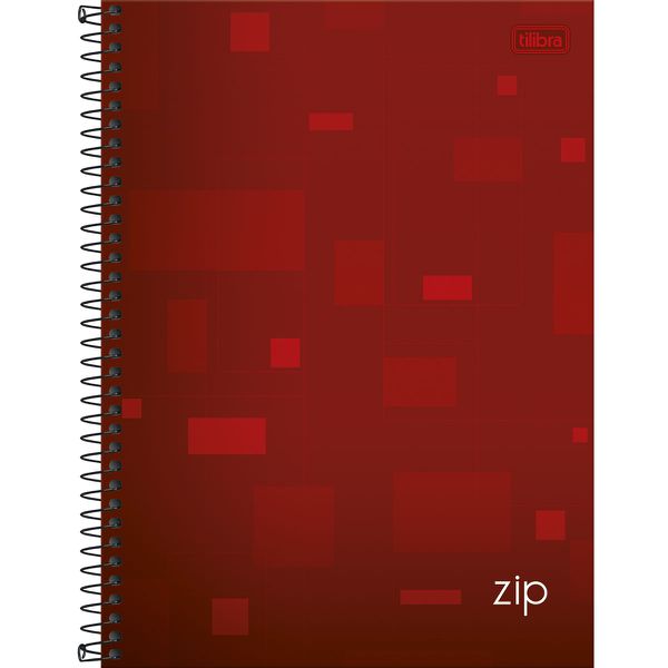 CADERNO UNIV. 1 MATERIA ZIP VERMELHO - TILIBRA