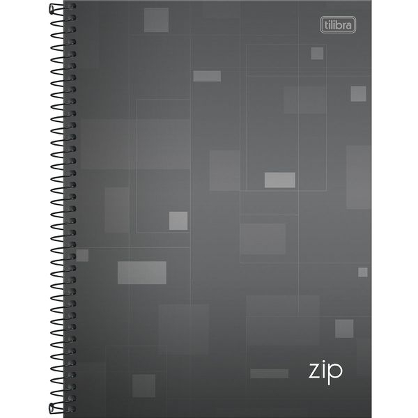 CADERNO UNIV. 1MATERIA ZIP CINZA- TILIBRA