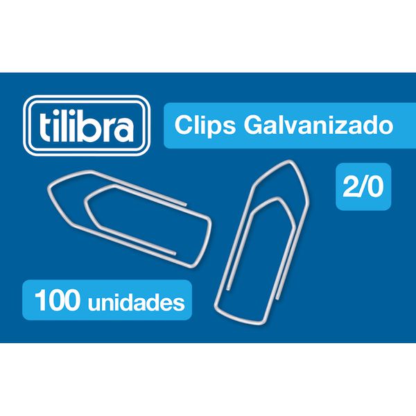 CLIPS 2/0 GALVANIZADO C/100 UNIDS. TILIBRA
