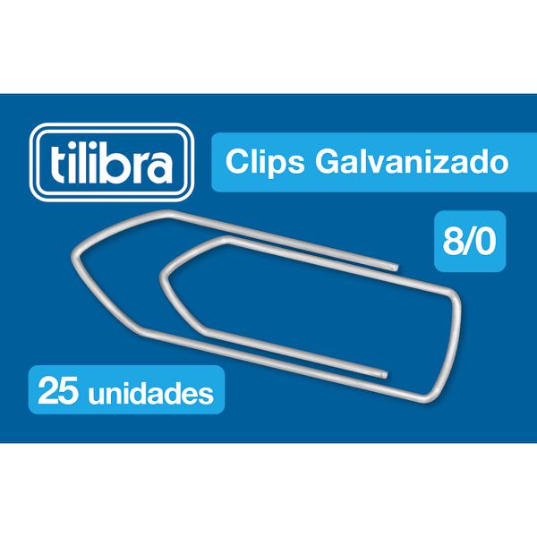 CLIPS 8/0 GALVANIZADO C/25 UNIDS. TILIBRA
