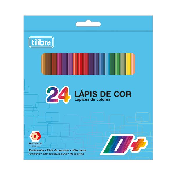 LAPIS COR SEXTAVADO 24 CORES D+ TILIBRA