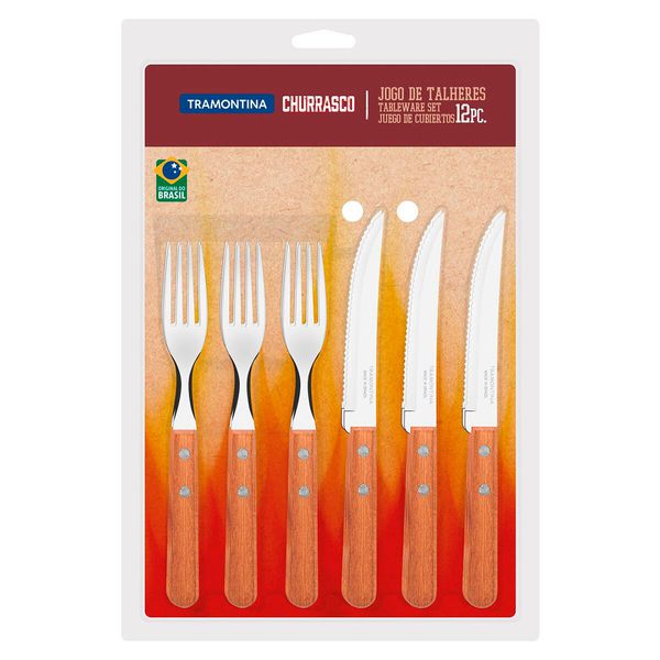 JOGO DE TALHERES 12 Pc - TRAMONTINA CHURRASCO