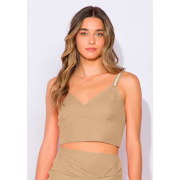 Cropped Alça Brilho | RUDÉLY LOJA