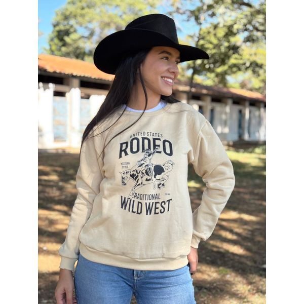 Moletom Feminino Rodeo Tradicional Wild West - Vanilla