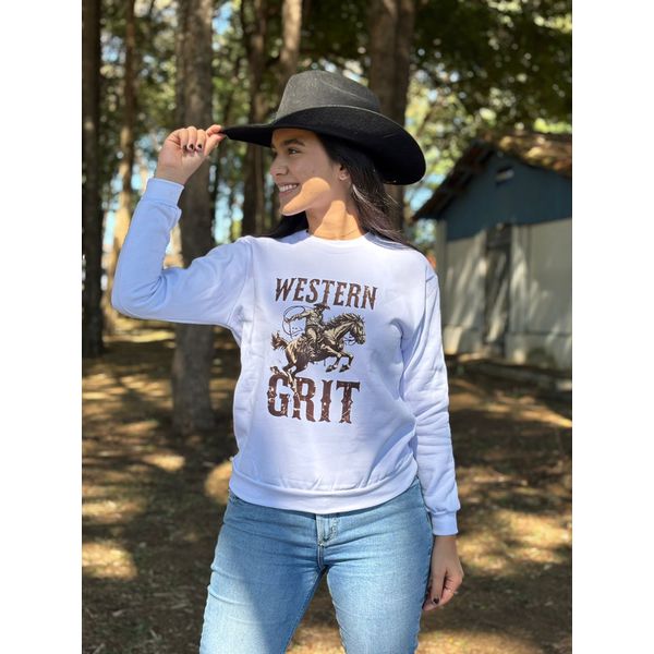 Moletom Feminono Western Grit - Branco