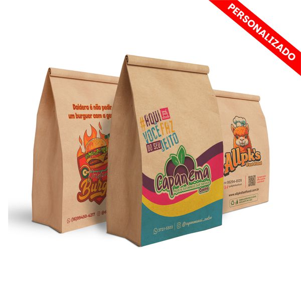 SACO KRAFT PP (12X6,5X22CM) PERSONALIZADO EXPRESS ... - SACO & SACOLA