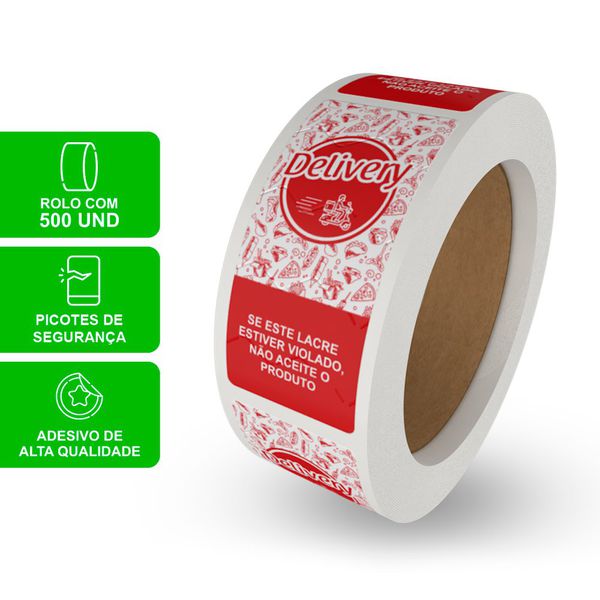 ETIQUETA LACRE DE SEGURANÇA DELIVERY VERMELHA - RO... - SACO & SACOLA