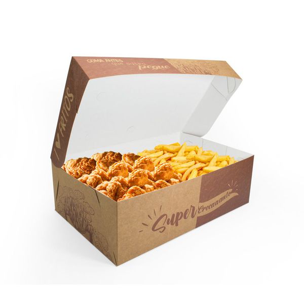 CAIXA PARA FRITURAS DELIVERY EXTRA GRANDE KRAFT GO... - SACO & SACOLA