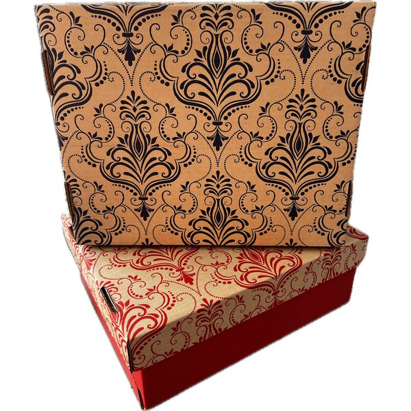 CAIXA BOLO PARA PL 06/05 ARABESCO FLORAL VERMELHO ... - SACO & SACOLA