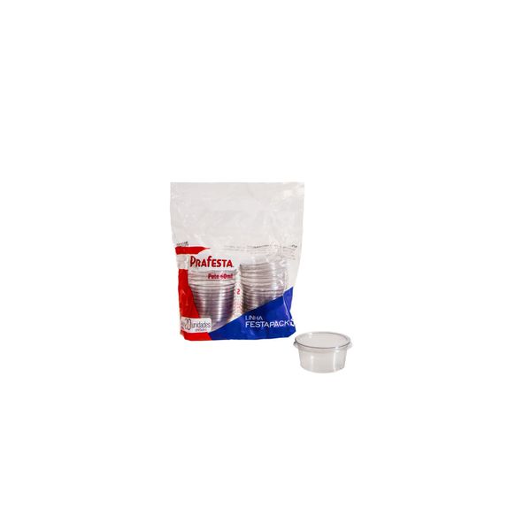 POTE REDONDO PRAFESTA COM TAMPA 60ML - 20 UNIDADES... - SACO & SACOLA