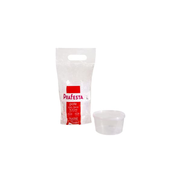 POTE REDONDO PRAFESTA COM LACRE 500ML - 10 UNIDADE... - SACO & SACOLA
