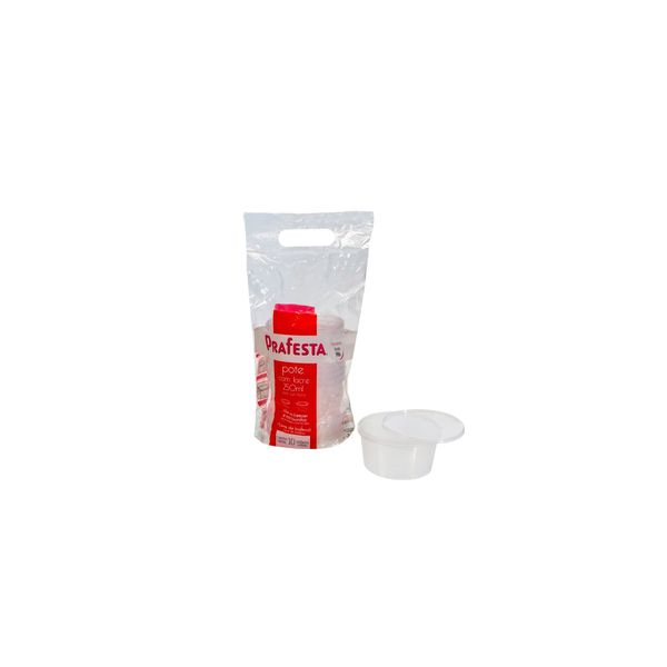 POTE REDONDO PRAFESTA COM LACRE 250ML - 10 UNIDADE... - SACO & SACOLA