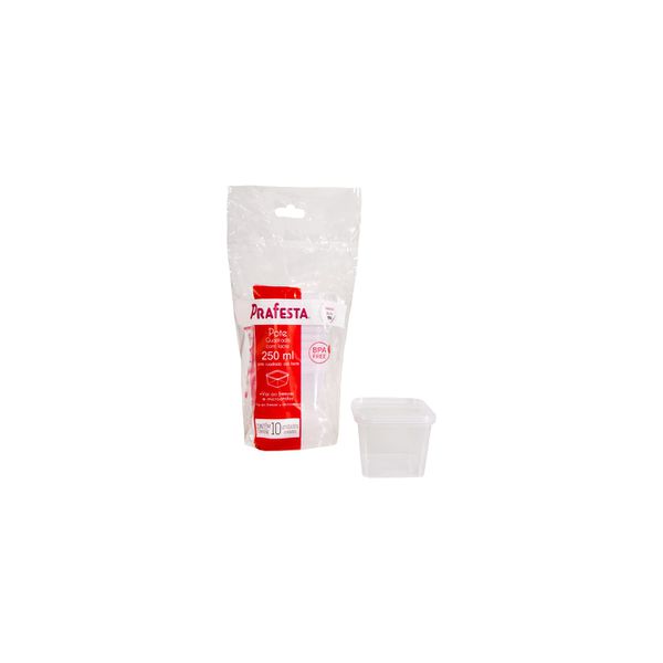 POTE QUADRADO PRAFESTA COM LACRE 250ML - 10 UNIDAD... - SACO & SACOLA