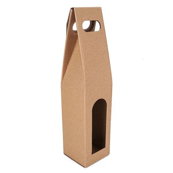 CAIXA PRESENTE CARTONADA KRAFT P/ GARRAFA 90X390X9... - SACO & SACOLA