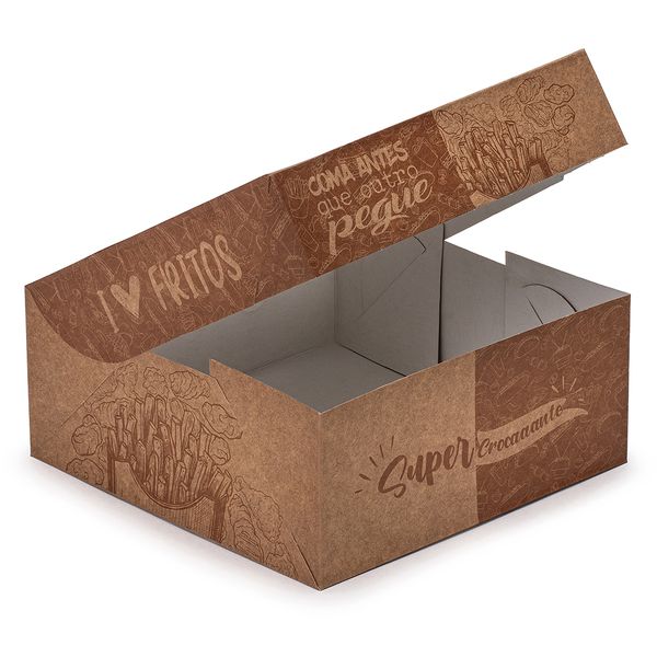 CAIXA PARA FRITURAS DELIVERY PEQUENA KRAFT GOURMET... - SACO & SACOLA