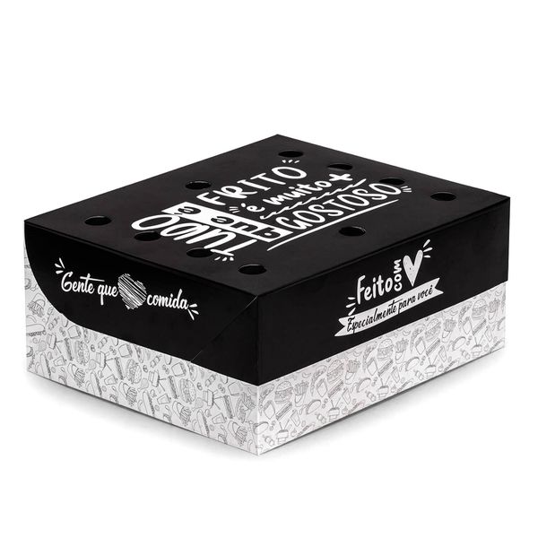 CAIXA PARA FRITURAS DELIVERY GRANDE BLACK GOURMET ... - SACO & SACOLA