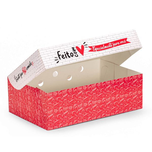 CAIXA PARA FRITURAS DELIVERY EXTRA GRANDE RED GOUR... - SACO & SACOLA