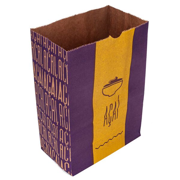 SACO KRAFT DELIVERY AÇAI - TAMANHO P | 50 UNIDADES... - SACO & SACOLA