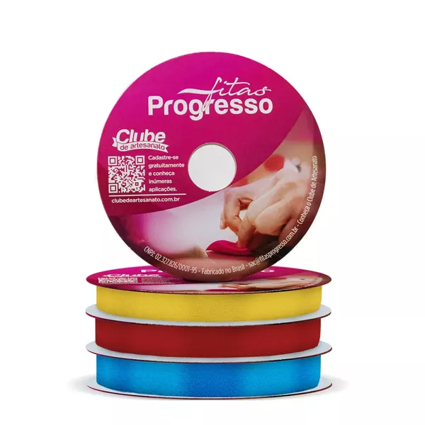 FITA DE CETIM PROGRESSO 22mm - ROLO 50 METROS - FT... - SACO & SACOLA