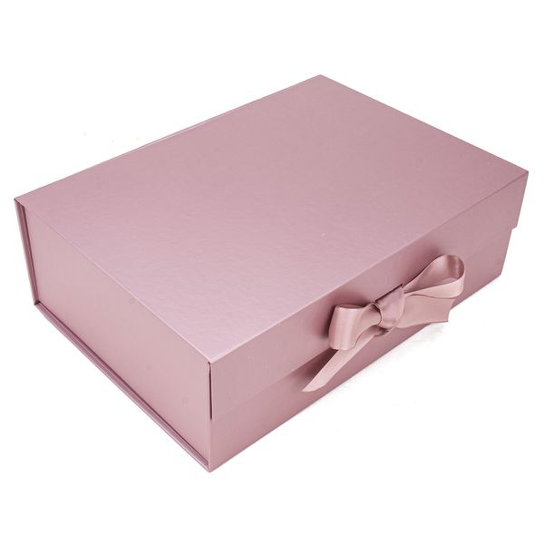 CAIXA PRESENTE LILÁS C/ IMÃ E FITA DE CETIM 280X20... - SACO & SACOLA