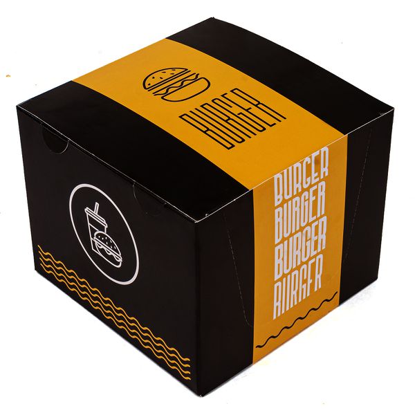 CAIXA LANCHE HAMBURGUER EXTRA GRANDE BLACK YELLOW-... - SACO & SACOLA