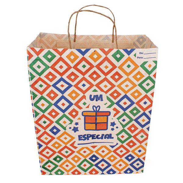 SACOLA KRAFT PRESENTE ESPECIAL TAMANHO G - 10 UNID... - SACO & SACOLA