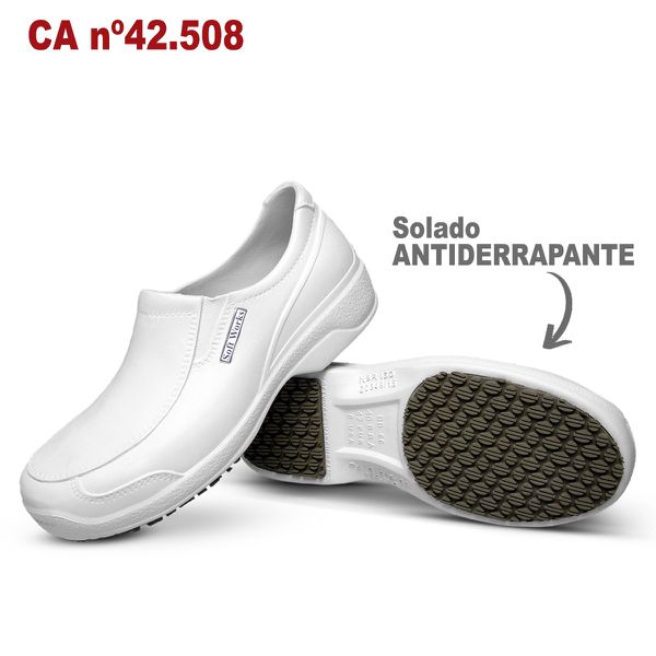 Sapato Enfermagem Tenis Impermeavel Feminino Branco Sapato