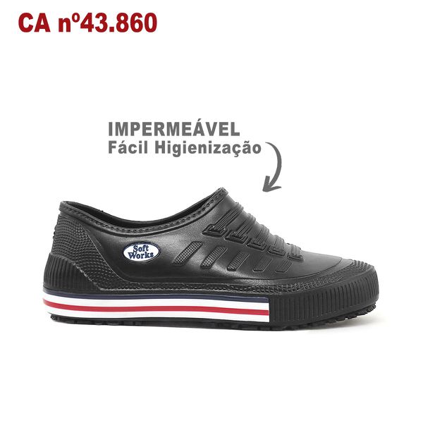 Sapatênis Antiderrapante Preto1 BB81 Soft Works Sapato de