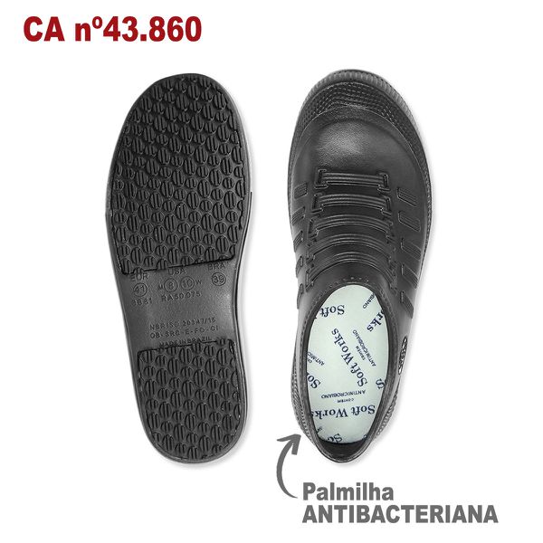 Sapatênis Antiderrapante Preto2 BB81 Soft Works Sapato de