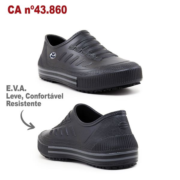 Sapatênis Antiderrapante Preto2 BB81 Soft Works Sapato de Segurança EPI