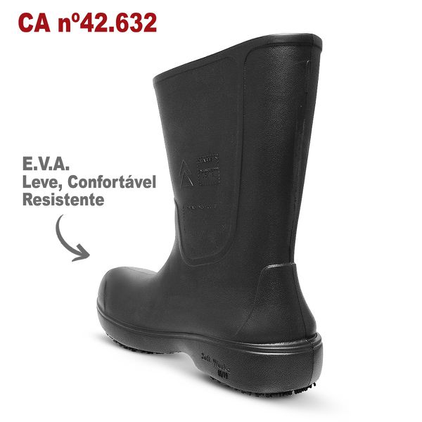 Bota Cano Longo Antiderrapante Preto BB87 Soft Works Bota De Seguranca Epi