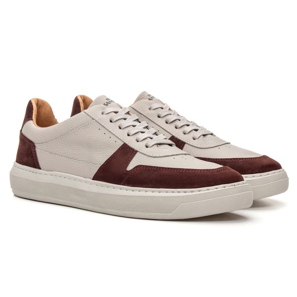 Sapatênis Masculino Oslo Floater OfF White Nobuck Bordo Samello