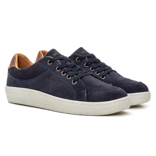 Sapatênis Feminino Vannees Marinho/Confort Taupe Samello 