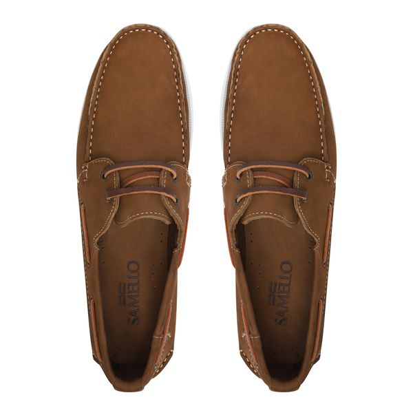 Deckshoes Masculino Mol Taupe Nobuck Samello
