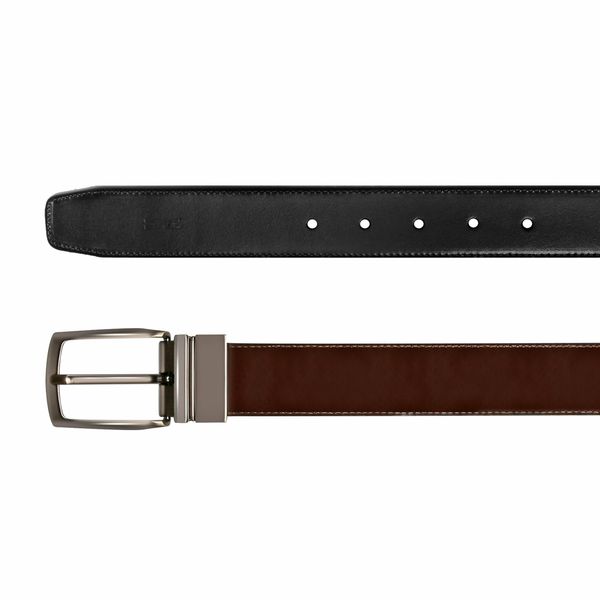 Cinto Dupla Face Masculino Dancalf Preto / Dancalf Mouro Samello