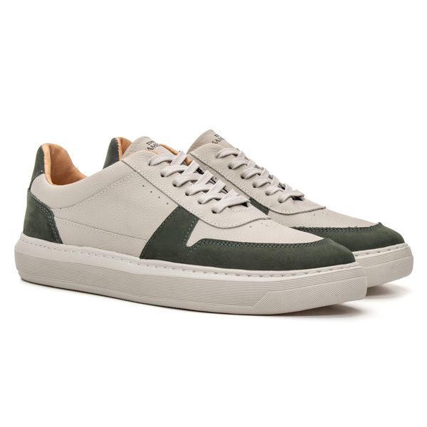 Sapatenis Oslo Floater OFF White Nobuck Verde Militar Samello