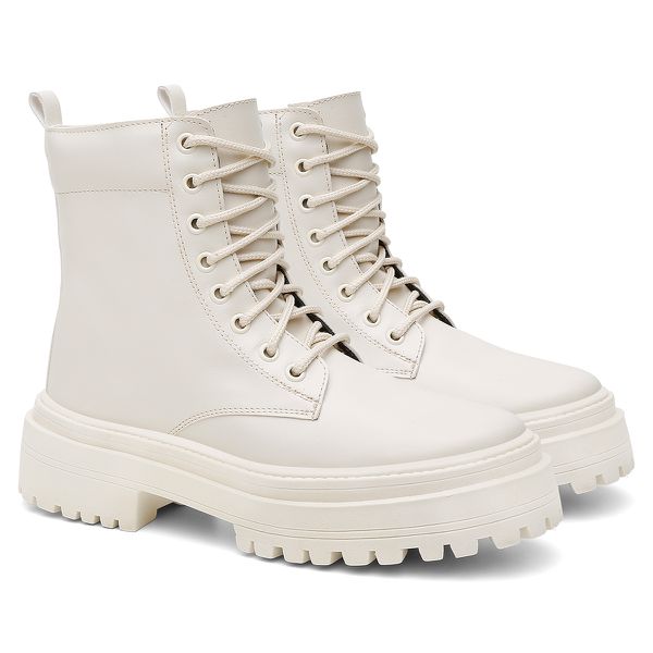 Bota Coturno Feminina Blogueira Salto Medio Tratorada