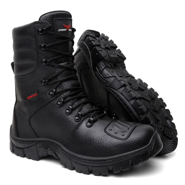 Bota Militar Preta Resistente Confortável 