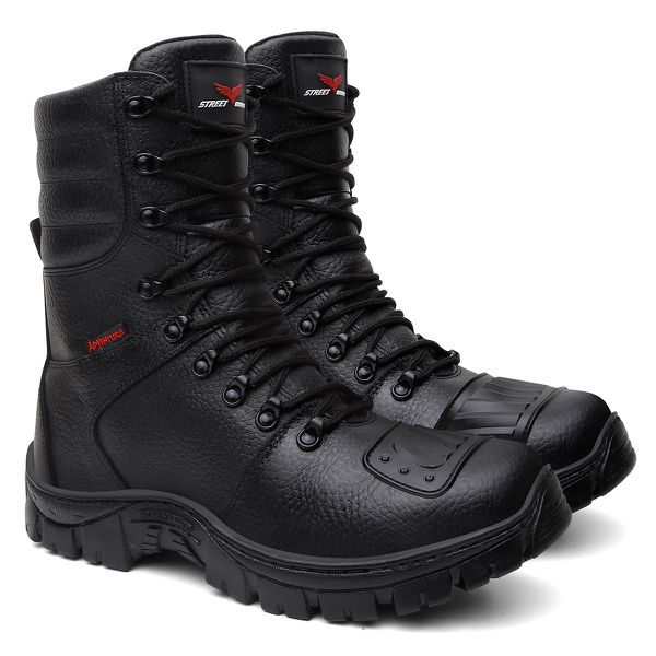 Bota Coturno Militar Couro Legitimo Solado Antiderrapante