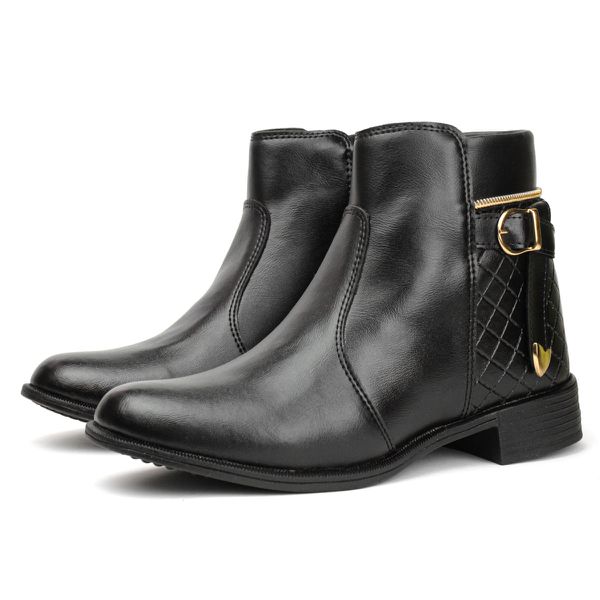Bota Feminina Cano Curto Coturno Blogueira Estilo Conforto