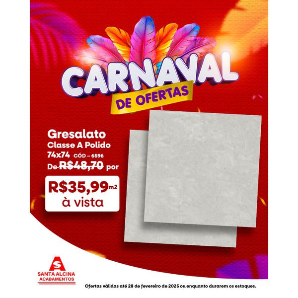 Piso Gresalato Polido Classe A 74x74 70950