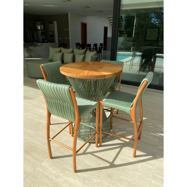 Base de mesa em alumínio e corda náutica (tampo 1,20m)