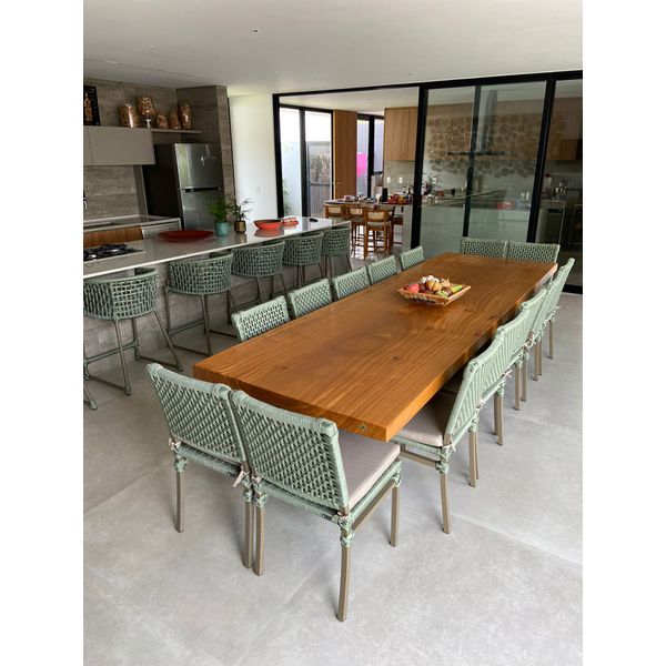 Mesa rústica madeira borda lisa 