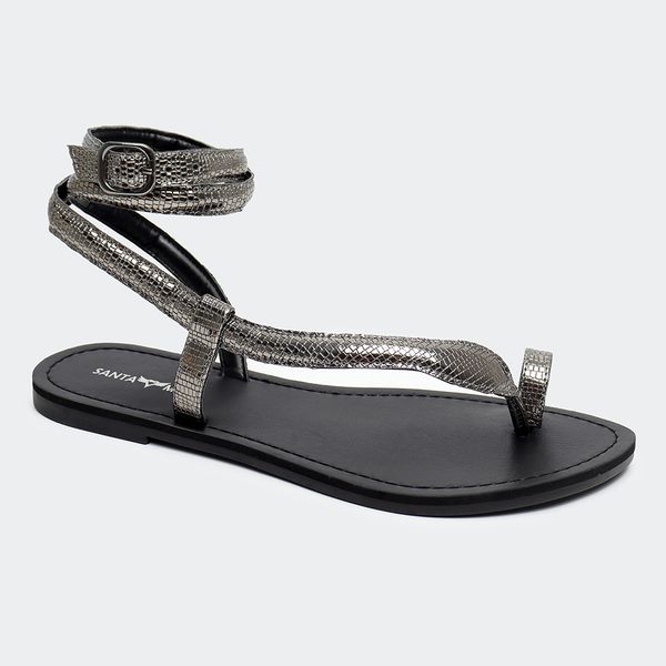 Rasteira Snake Prata Velho Santa Moça