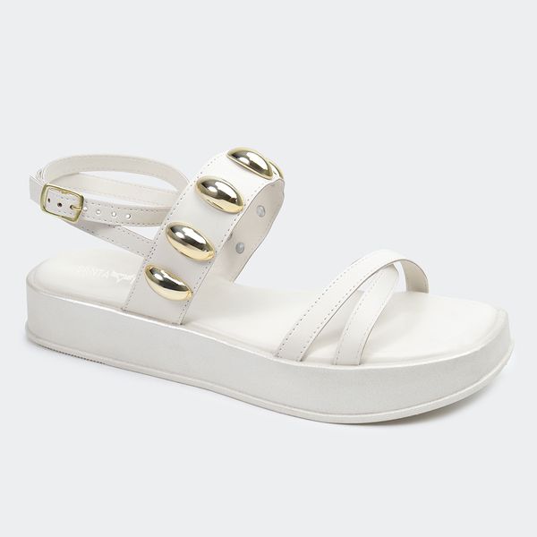 Sandália Flatform Tiana Off White Santa Moça